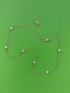 Vintage pearl station necklace.